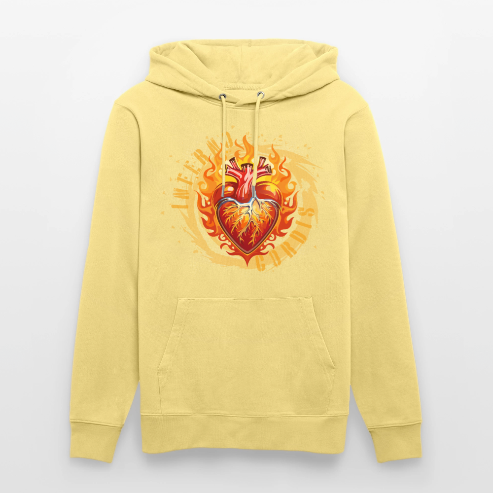 Unisex Bio-Hoodie mit FEUERHERZ PRINT - Gelb Viva 