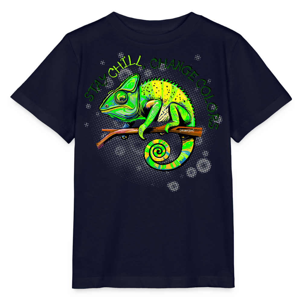 MNJS KIDS Bio T-Shirt mit CAMAELEON PRINT - Navy