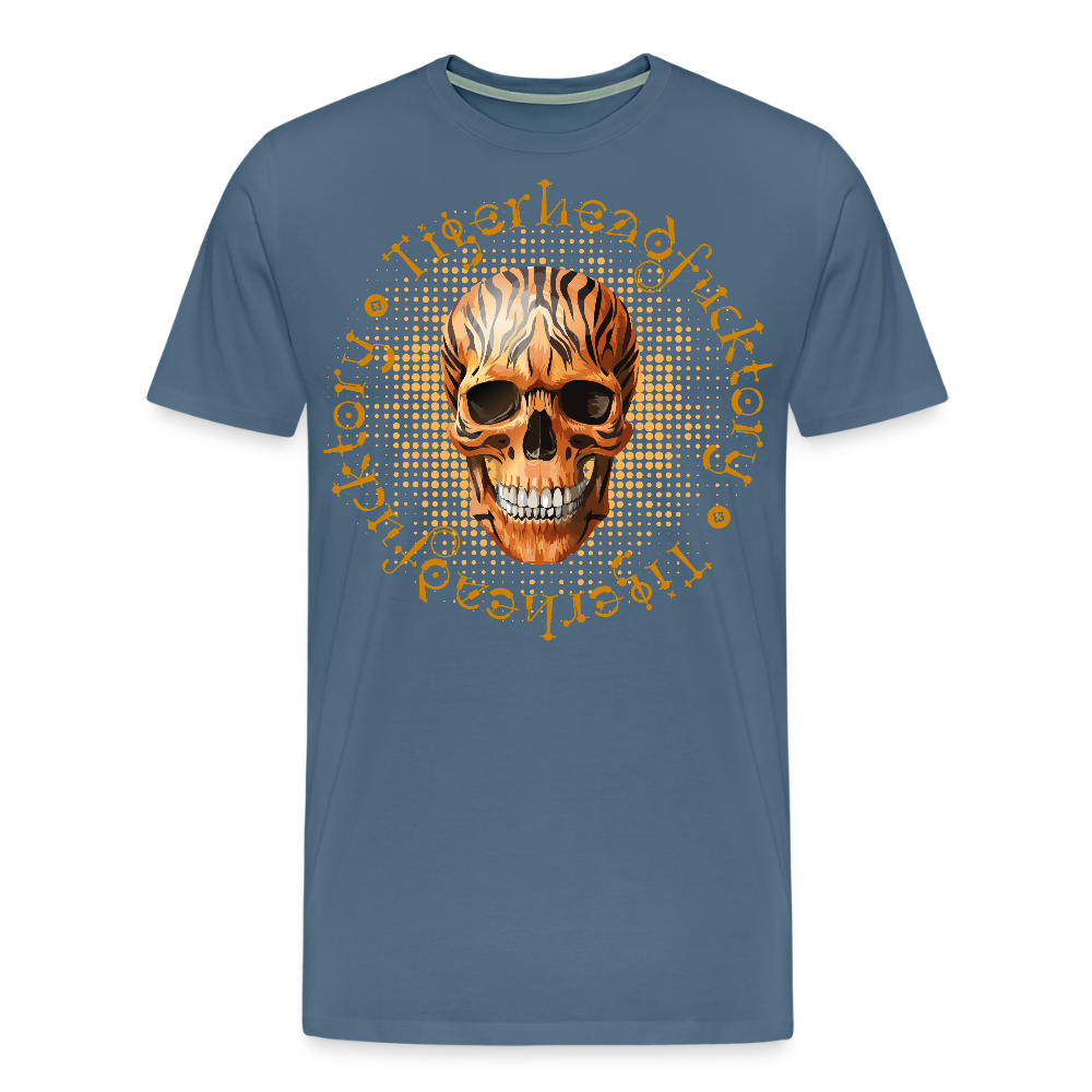 Männer Premium T-Shirt mit TIGERHEAD SKULL PRINT - Blaugrau