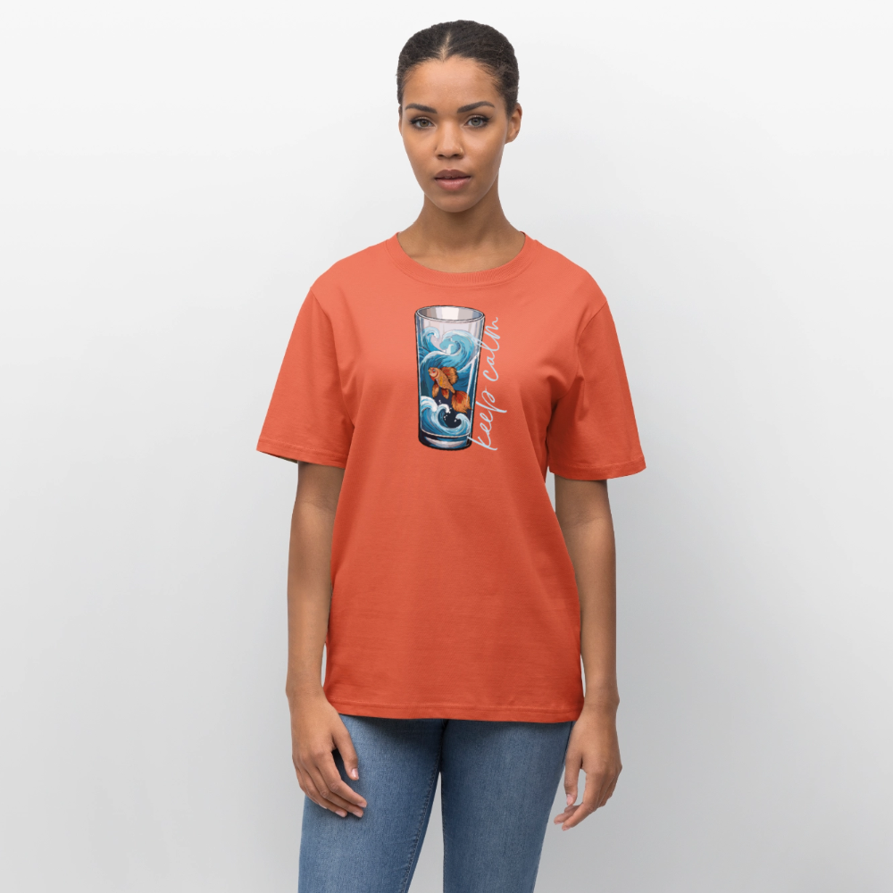 Unisex Bio-T-Shirt mit KEEP CALM PRINT - Hellrot