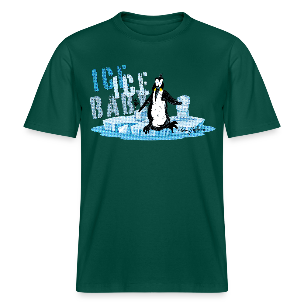 Unisex Bio-T-Shirt mit ICE ICE BABY PINGUIN PRINT - Forest
