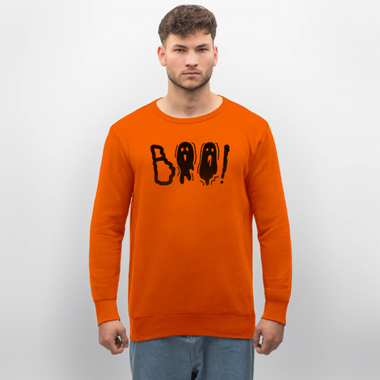 Unisex Bio-Sweatshirt mit BOO! PRINT - Tieforange