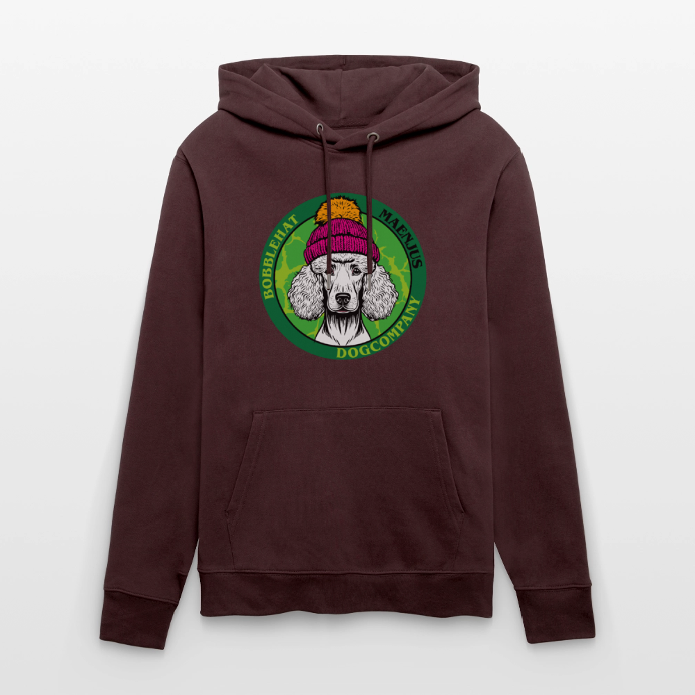 SUnisex Bio-Hoodie mit BOBBLEHAT DOGCOMPANY PRINT - Maroon