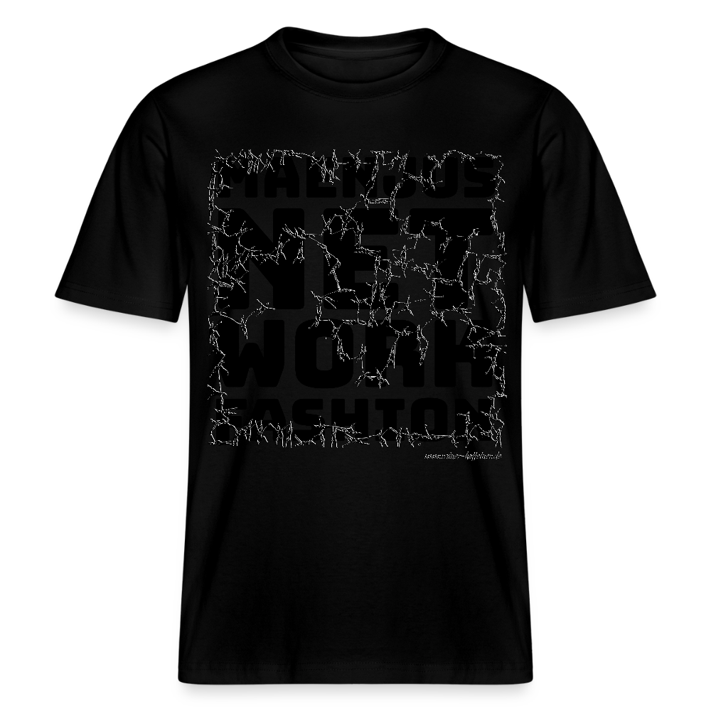 Unisex Bio-T-Shirt mit MAENJUS NETWORK FASHION PRINT - Schwarz