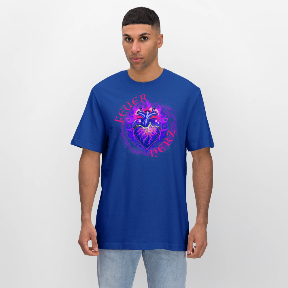 Unisex Bio-T-Shirt mit FEUERHERZ LILA PRINT - Dunkelblau