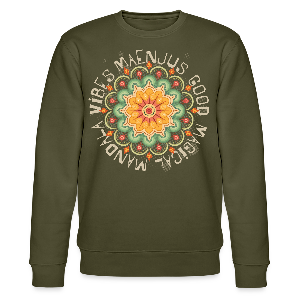 Unisex Bio-Sweatshirt mit MANDALA VIBES PRINT - Khaki