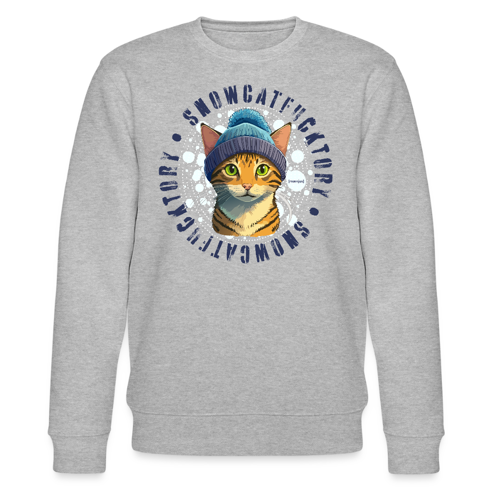 Unisex Bio-Sweatshirt mit SNOWCAT PRINT - Grau meliert