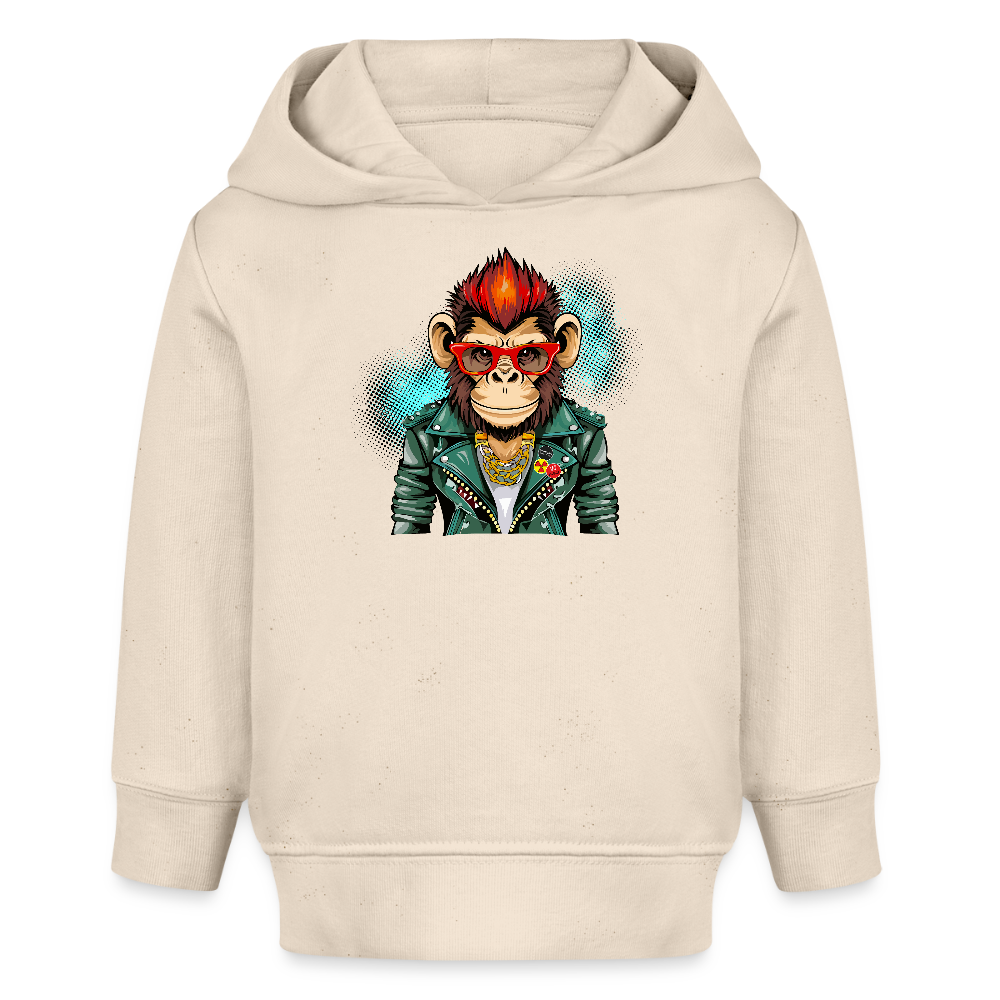 MNJS KIDS Bio Hoodie mit MONKEY PRINT - Weißgrau