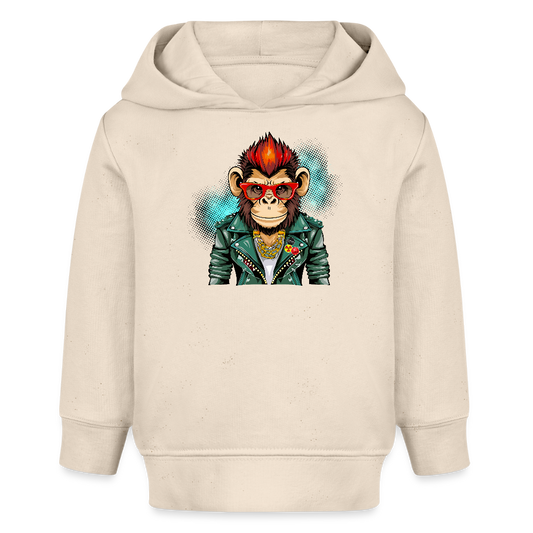 MNJS KIDS Bio Hoodie mit MONKEY PRINT - Weißgrau