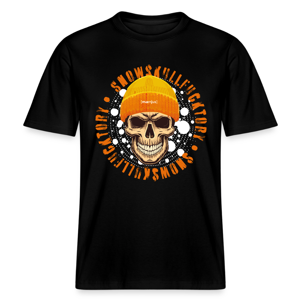 Unisex Bio-T-Shirt mit SNOWSKULL FUCKTORY PRINT - Schwarz
