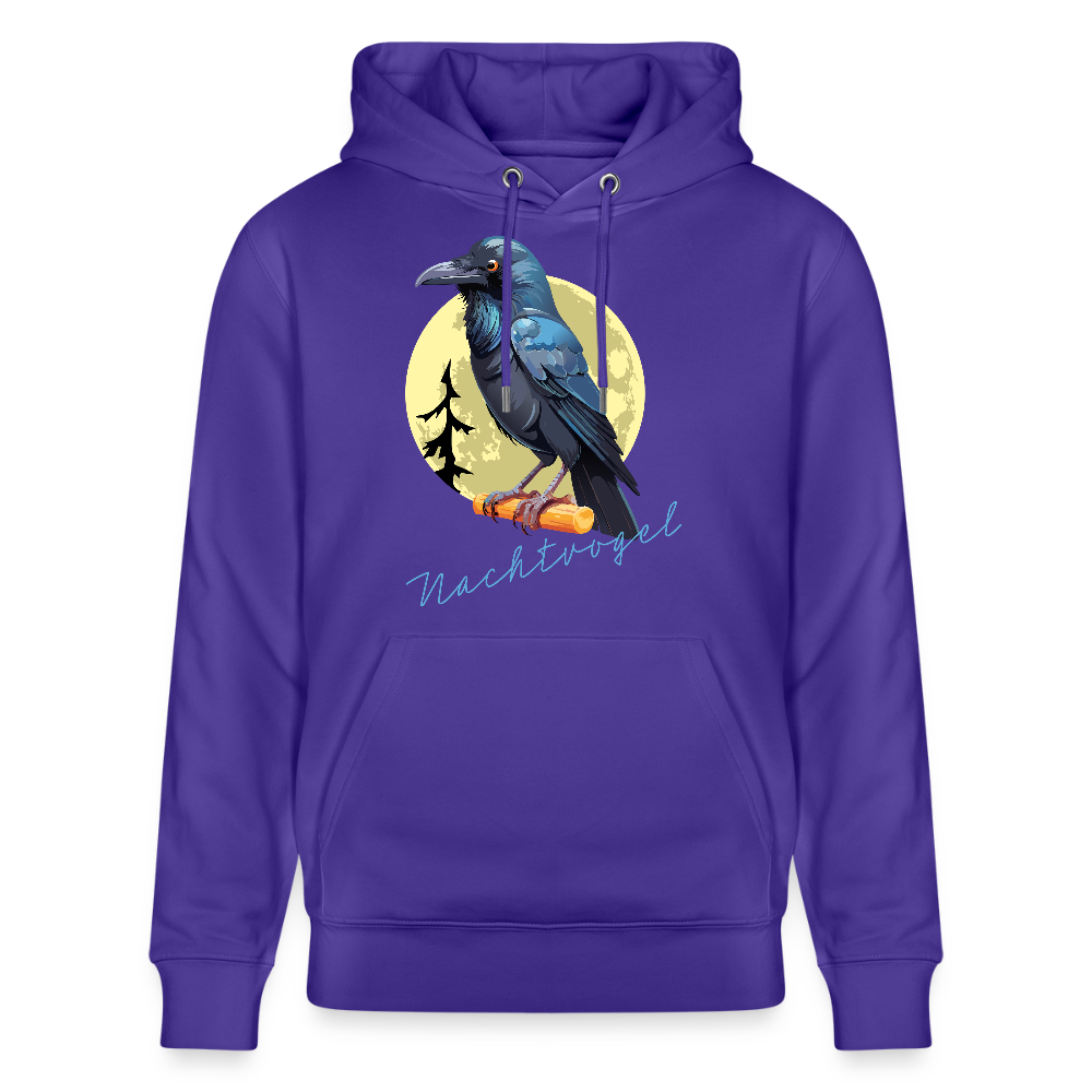 Unisex Hoodie mit NACHTVOGEL PRINT - Purple Love 