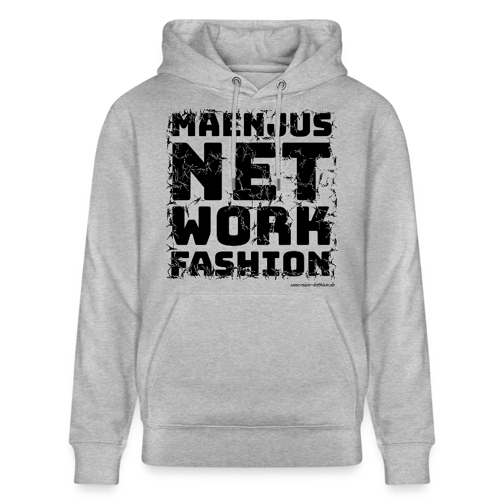 Unisex Bio-Hoodie mit MAENJUS NETWORK FASHION PRINT - Grau meliert