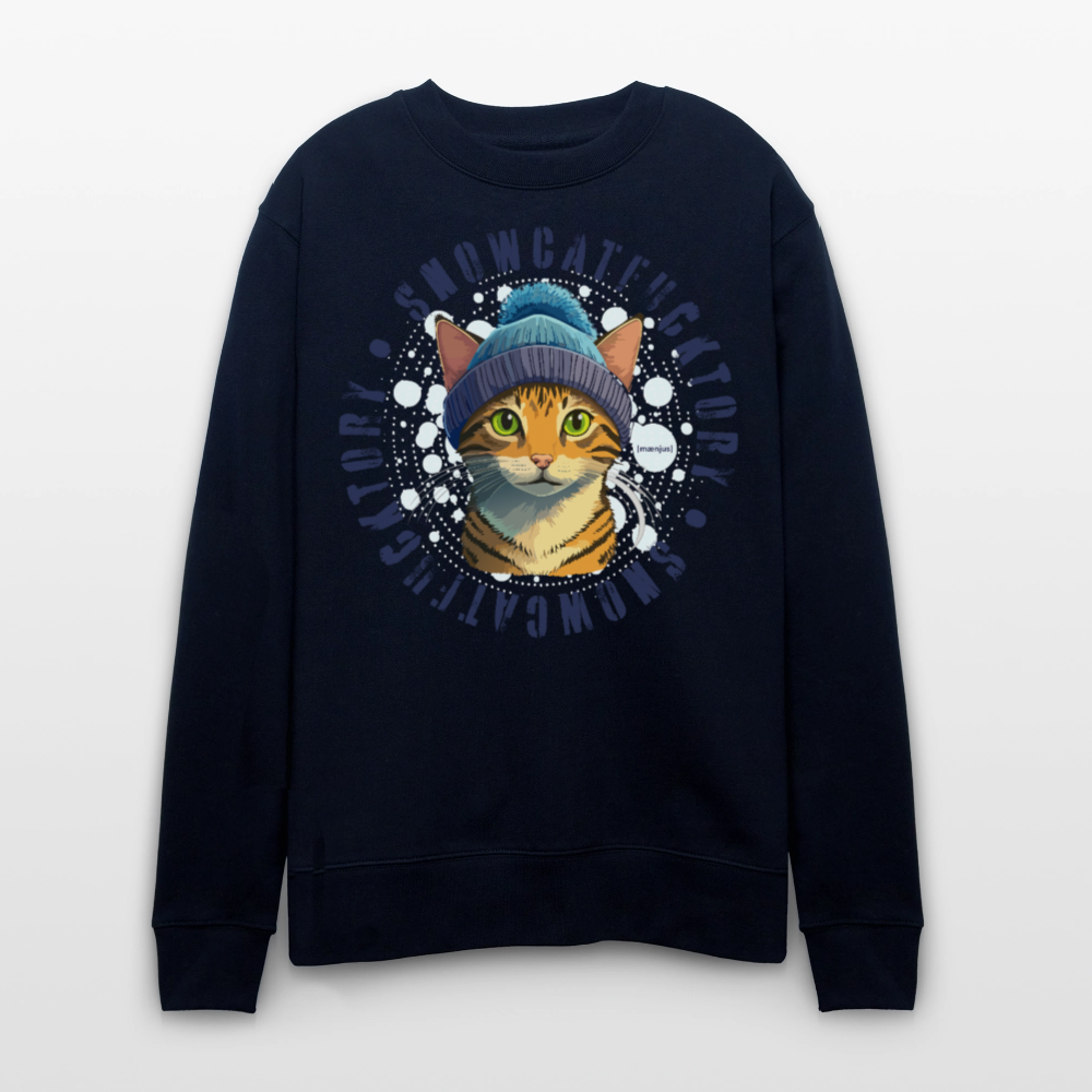 Unisex Bio-Sweatshirt mit SNOWCAT PRINT - Navy