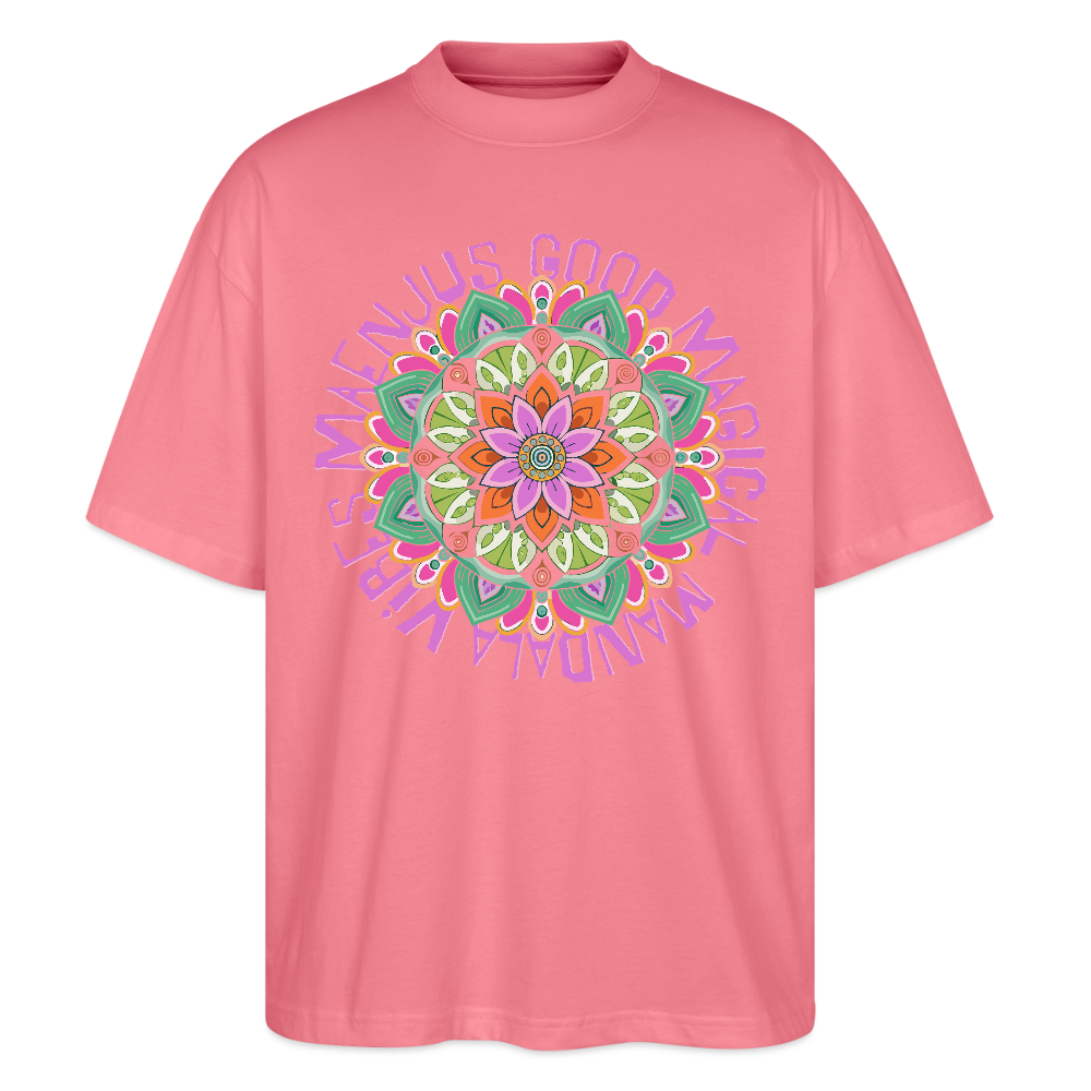 Oversized Unisex Bio T-Shirt mit MANDALA VIBES PRINT - Pink 