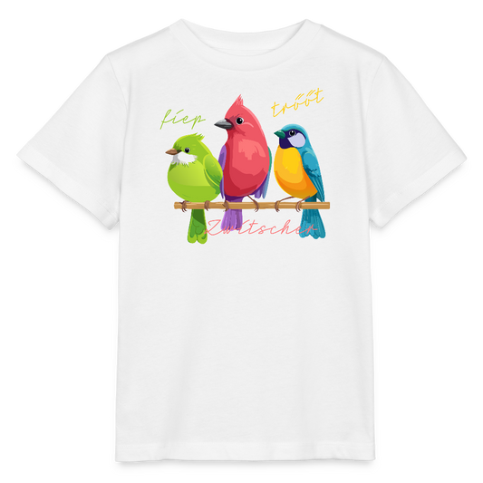 Kinder T-Shirt MINI mit Zwitschergäng Print - Weiß