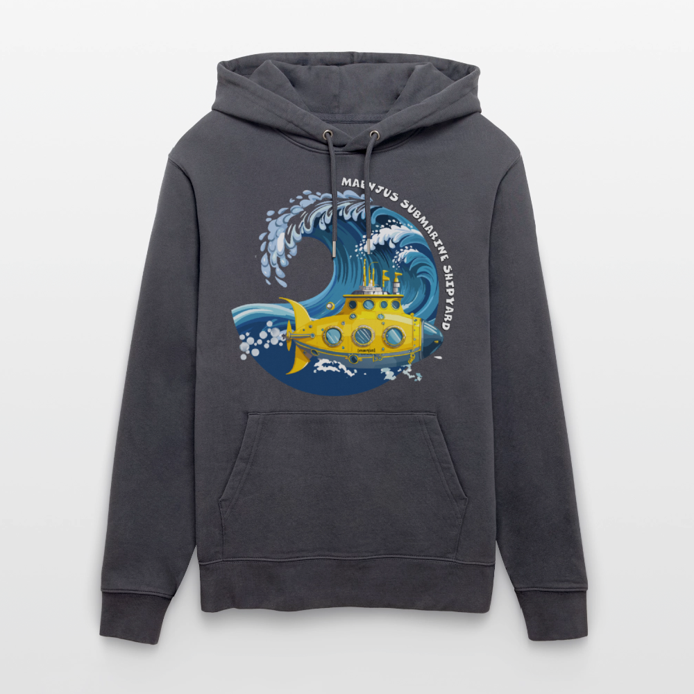 Unisex Bio-Hoodie mit MAENJUS SUBMARINE SHIPYARD PRINT - Indigoblau