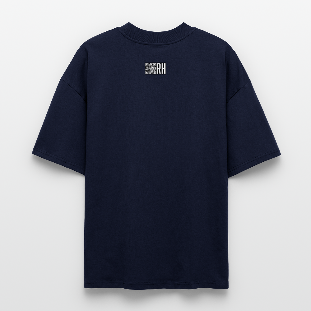Oversized Unisex Bio T-Shirt mit CREATIVE VIRUS INSIDE PRINT Vorderseite - Navy