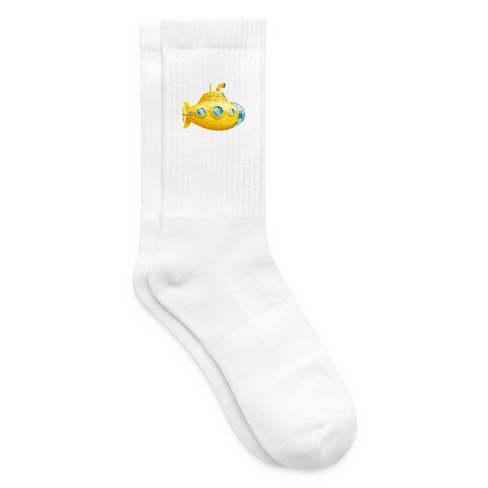 Tennissocken mit SUBMARINE Print - Weiß