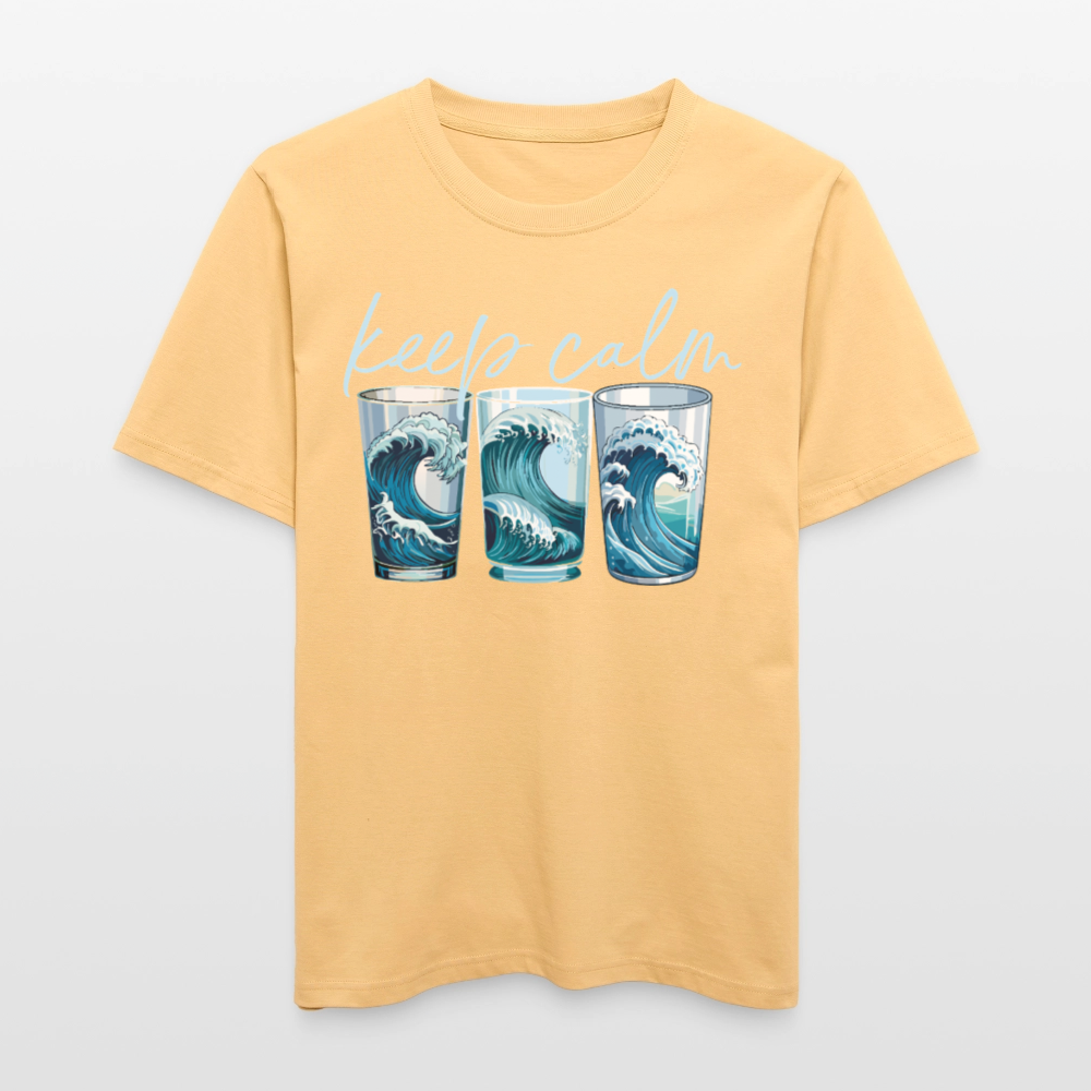 Unisex Bio-T-Shirt mit KEEP CALM PRINT - Hellgelb