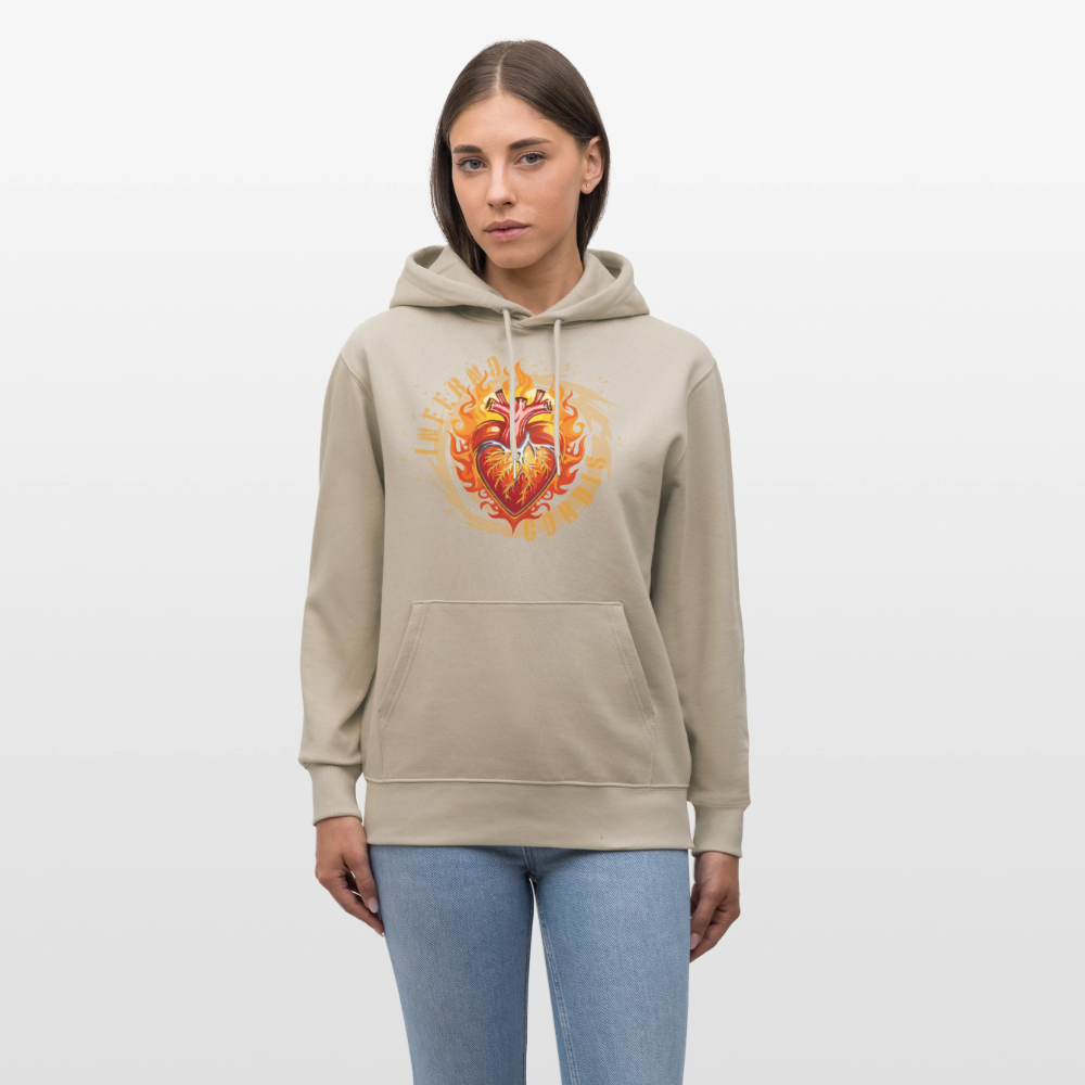 Unisex Bio-Hoodie mit FEUERHERZ PRINT - Beige