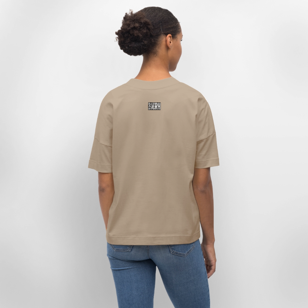 Oversized Unisex Bio T-Shirt mit ICE ICE BABY PINGUIN PRINT - Steingrau