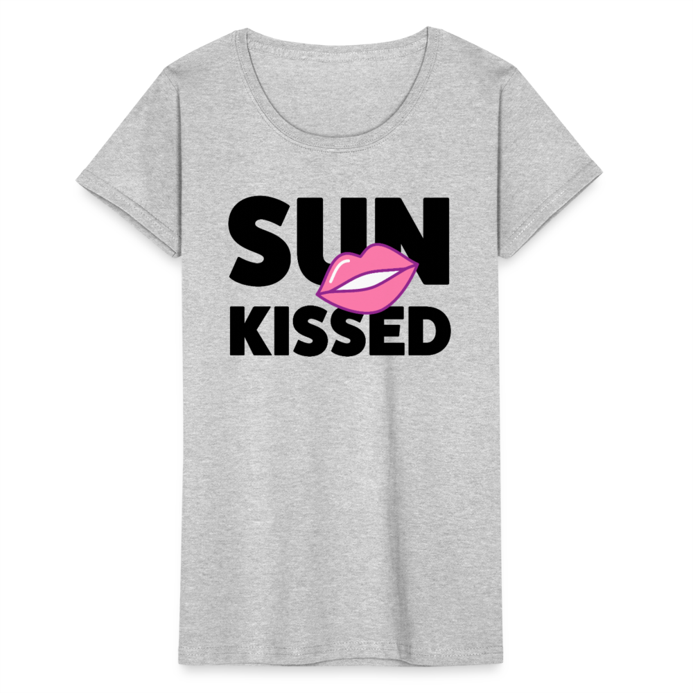 Frauen-T-Shirt mit SUN KISSED PRINT - Grau meliert