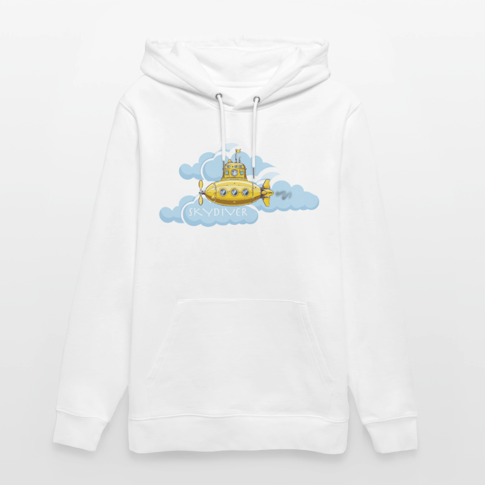 Unisex Bio-Hoodie mit SKYDIVER PRINT - Weiß