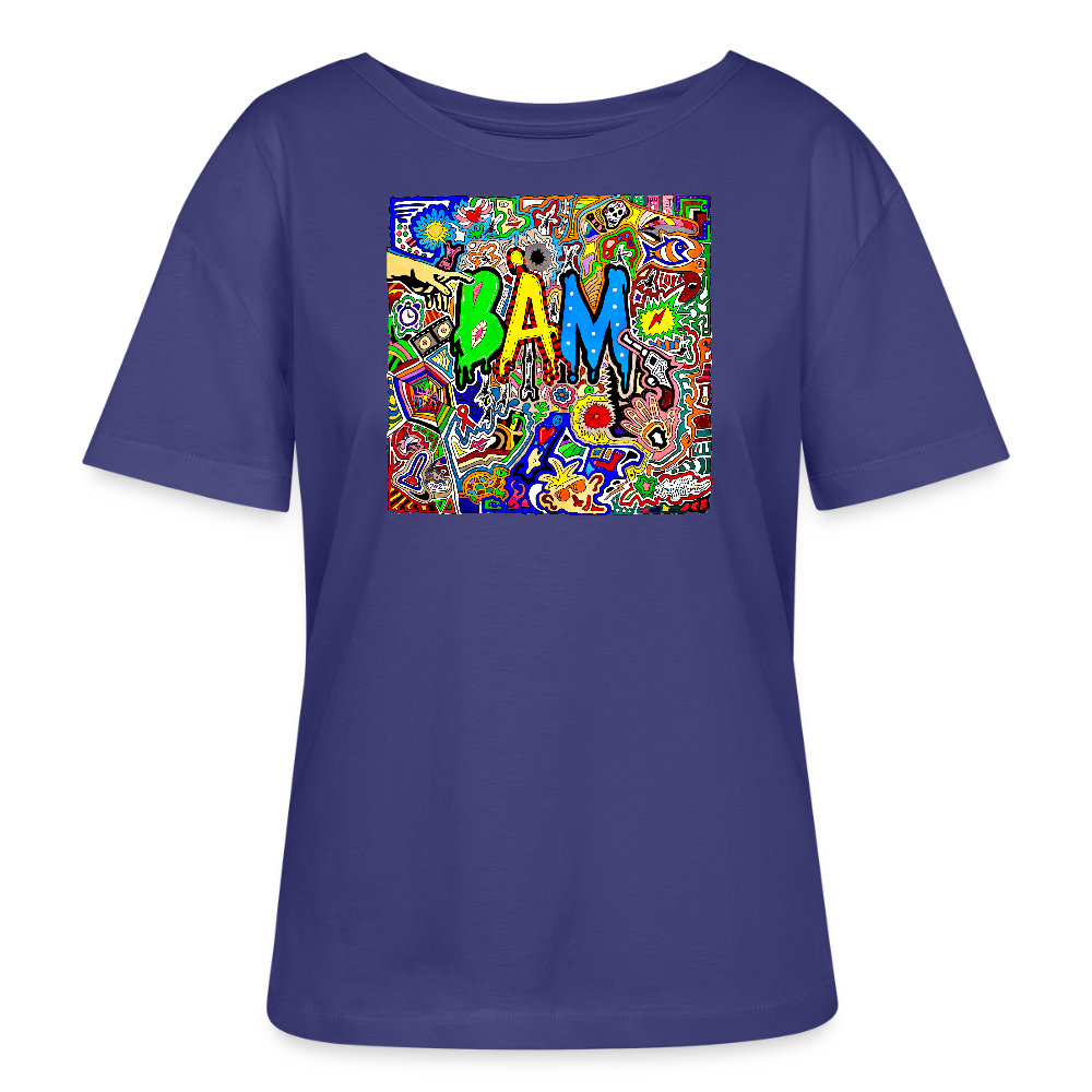 Relaxed Rundhals Frauen Bio-T-Shirt mit BÄM PRINT - Dämmerung