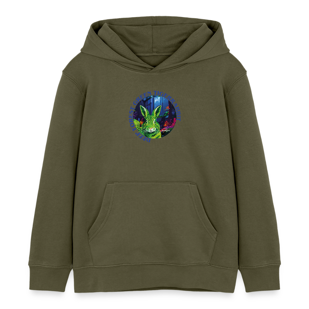 MNJS KIDS Bio-Hoodie mit DEEP FOREST GREEN TIGERRABBIT PRINT - Khaki
