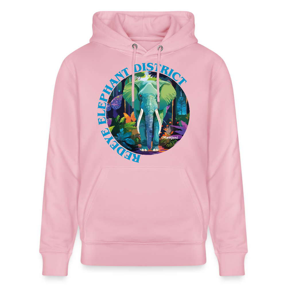 Unisex Bio-Hoodie mit REDEYE ELEPHANT DISTRICT PRINT - Hellrosa