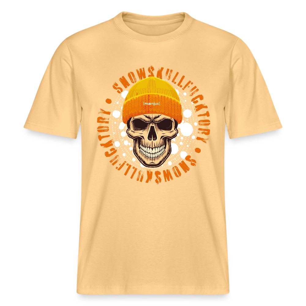 Unisex Bio-T-Shirt mit SNOWSKULL FUCKTORY PRINT - Hellgelb