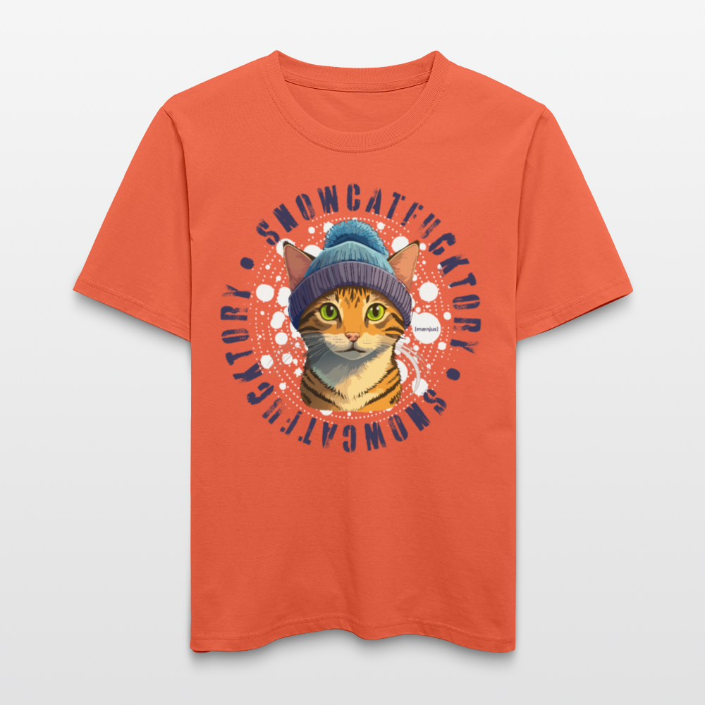 Unisex Bio-T-Shirt mit SNOWCATFUCKTORY PRINT - Hellrot