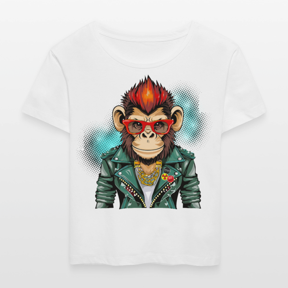 Frauen T-Shirt mit MONKEYPRINT - Weiß