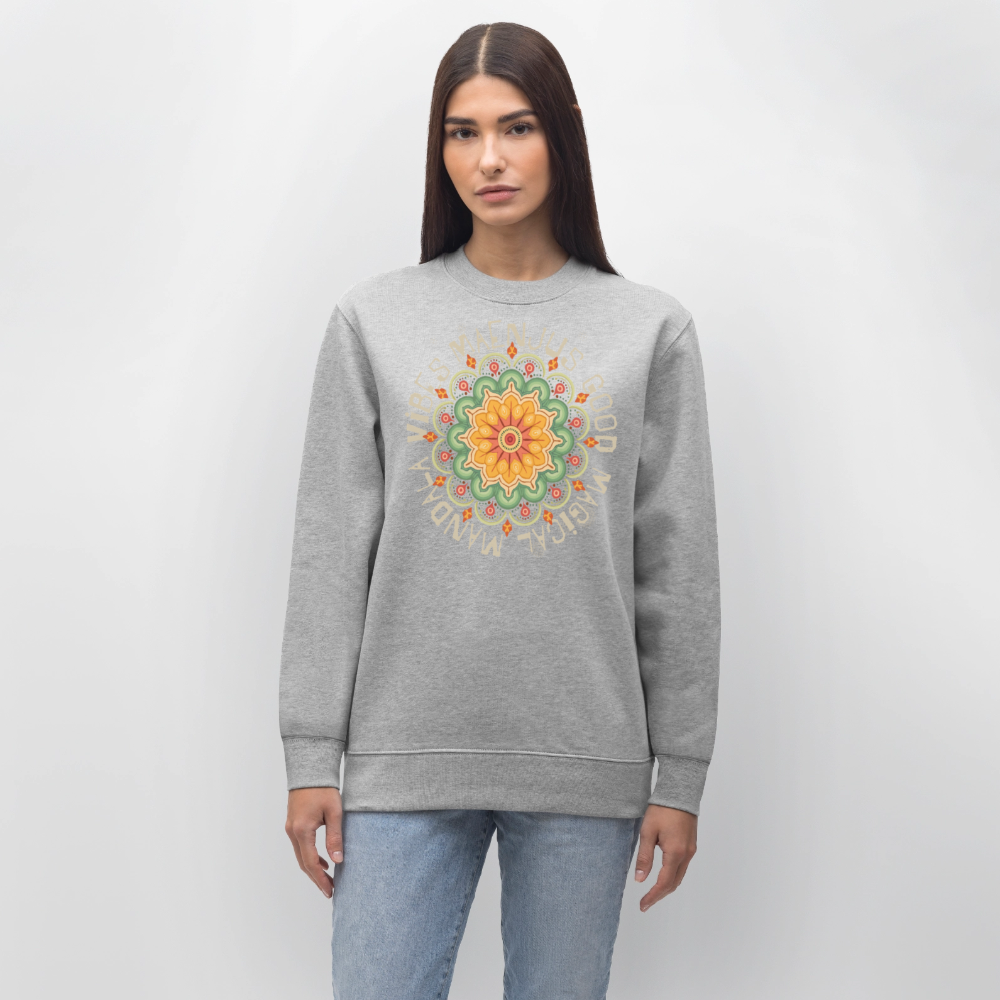 Unisex Bio-Sweatshirt mit MANDALA VIBES PRINT - Grau meliert