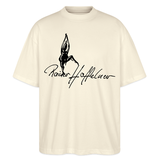 Oversized Unisex T-Shirt mit TUSCHEMÄNNCHEN PRINT - Weißgrau