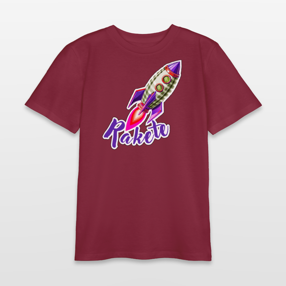 MNJS TEENS Bio T-Shirt mit RAKETE PRINT - Burgunderrot