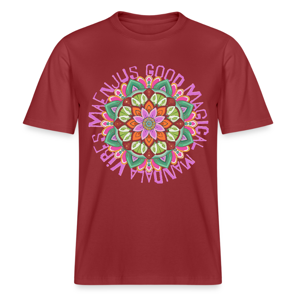 Unisex Bio-T-Shirt mit MANDALA VIBES PRINT - Erdrot