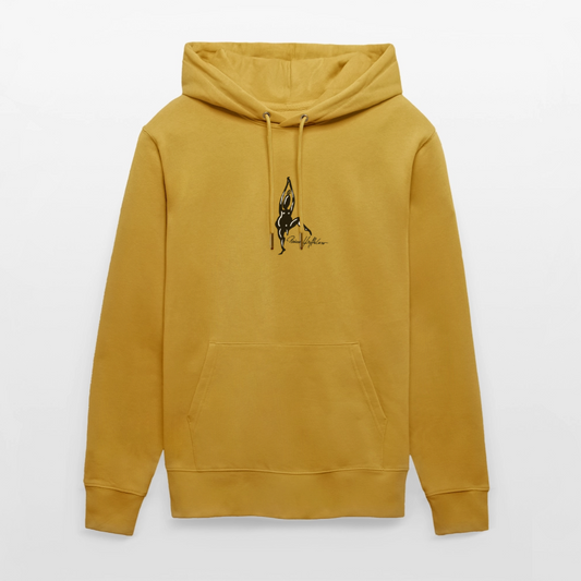 Unisex Bio-Hoodie mit TUSCHEMÄNNCHEN PRINT - Ocker