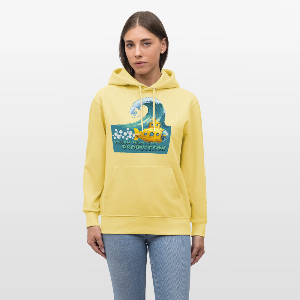 Unisex Bio-Hoodie mit YELLOW SUBMARINE PRODUCTION PRINT - Gelb Viva 