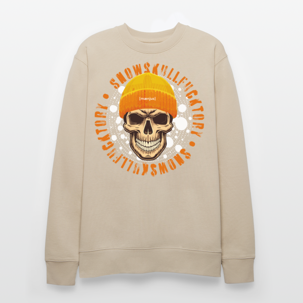 Unisex Bio-Sweatshirt mit SNOWSKULL FUCKTORY PRINT - Beige