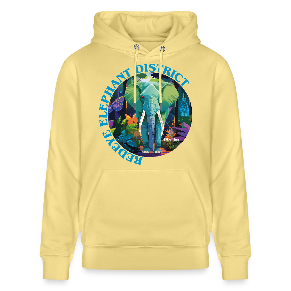 Unisex Bio-Hoodie mit REDEYE ELEPHANT DISTRICT PRINT - Gelb Viva 