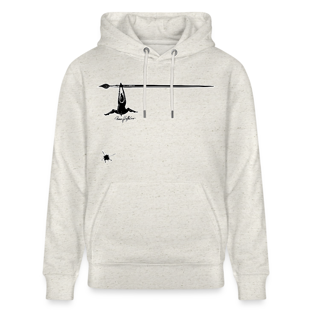 Unisex Hoodie mit TUSCHEMÄNNCHEN PRINT - Beige meliert