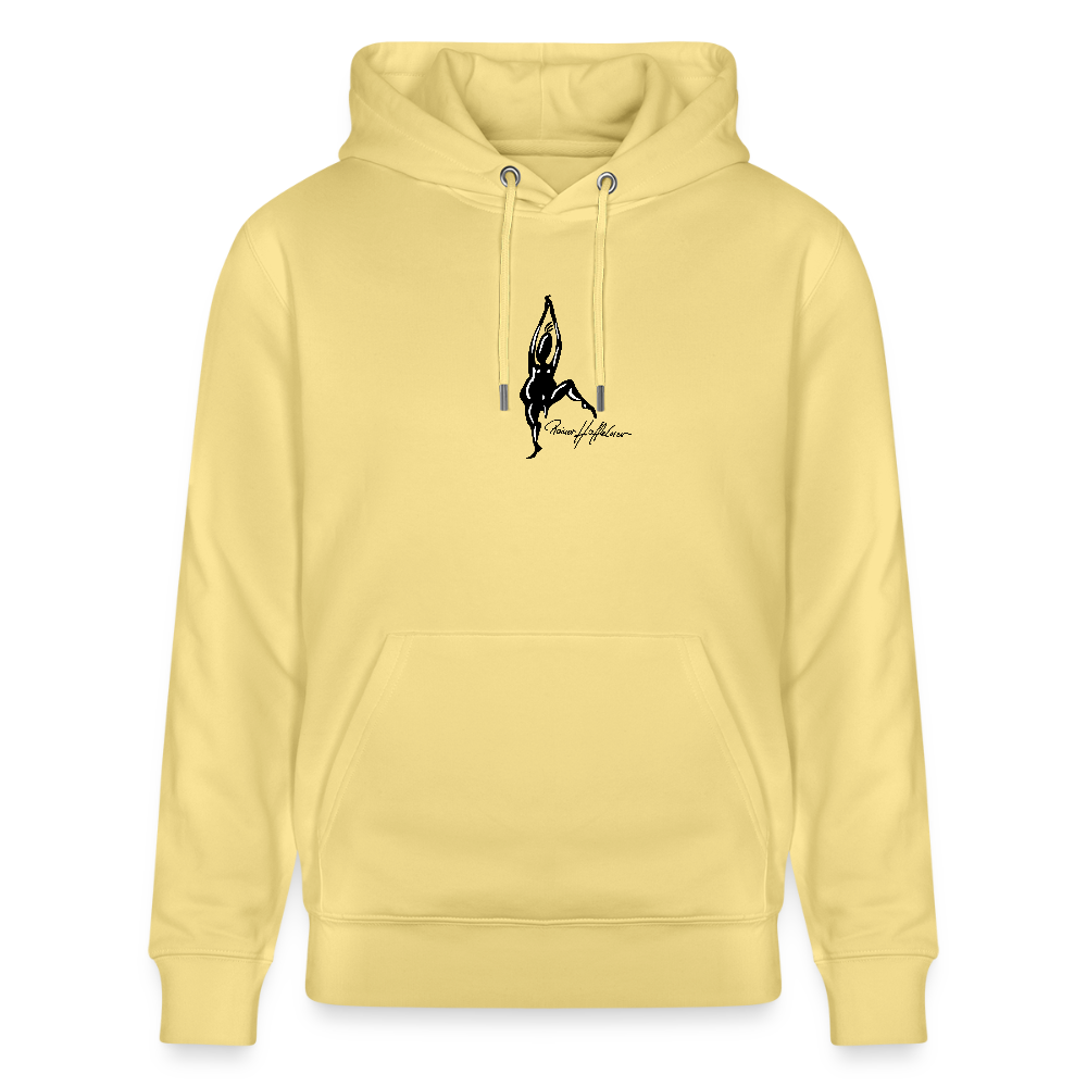 Unisex Bio-Hoodie mit TUSCHEMÄNNCHEN PRINT - Gelb Viva 