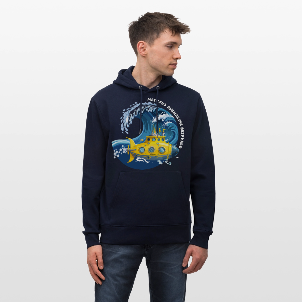 Unisex Bio-Hoodie mit MAENJUS SUBMARINE SHIPYARD PRINT - Navy