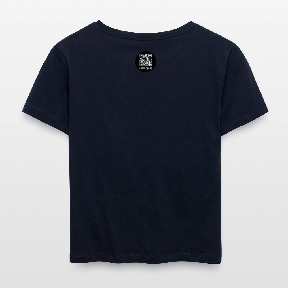 Relaxed Rundhals Frauen Bio-T-Shirt mit KEEP CALM PRINT - Navy