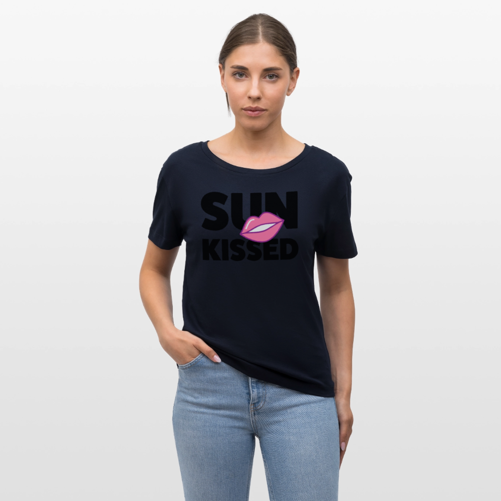 Frauen T-Shirt mit SUN KISSED PRINT - Navy