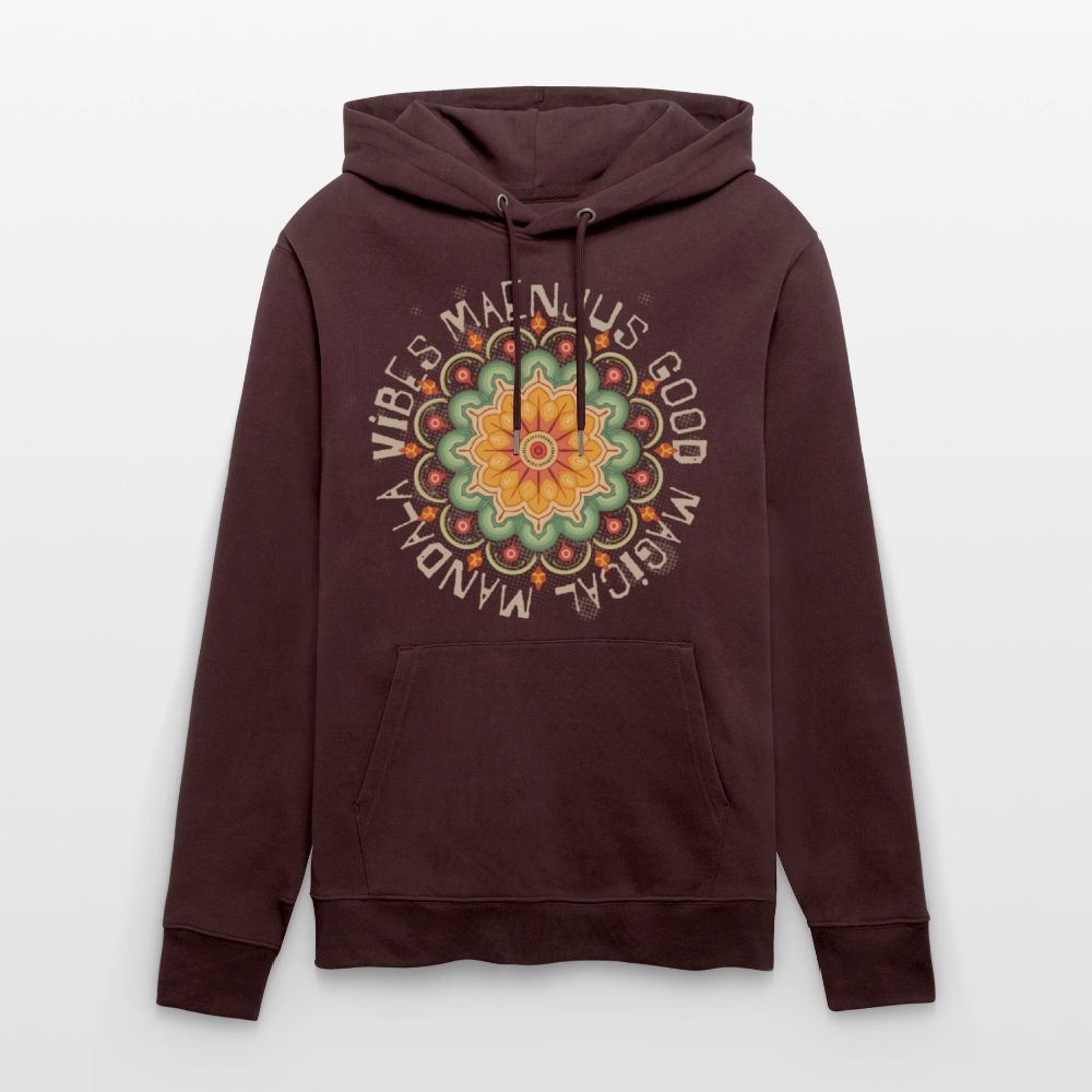 Unisex Bio-Hoodie mit MANDALA VIBES PRINT - Maroon