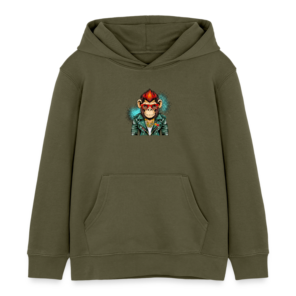 MNJS KIDS Bio-Hoodie mit MONKEY PRINT - Khaki