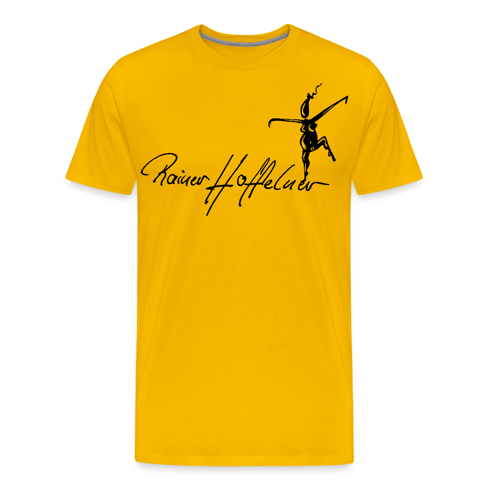 Männer Premium T-Shirt mit TUSCHEWEIBCHEN PRINT - Sonnengelb