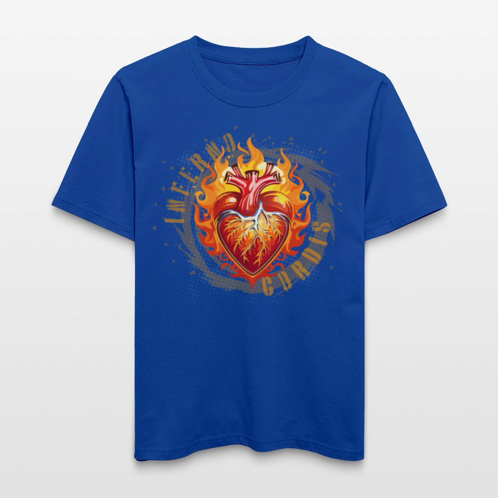 Unisex Bio-T-Shirt mit FEUERHERZ ORANGE PRINT - Dunkelblau